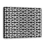 Black white Greek Key Canvas 14  x 11  (Stretched)