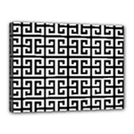 Black white Greek Key Canvas 16  x 12  (Stretched)