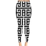 Black white Greek Key Leggings 