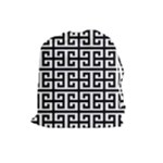 Black white Greek Key Drawstring Pouch (Large)