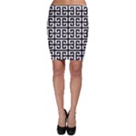 Black white Greek Key Bodycon Skirt