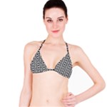 Black white Greek Key Bikini Top