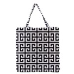 Black white Greek Key Grocery Tote Bag