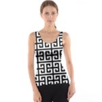 Black white Greek Key Tank Top