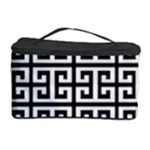 Black white Greek Key Cosmetic Storage Case