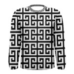 Black white Greek Key Men s Long Sleeve Tee