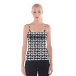 Black white Greek Key Spaghetti Strap Top