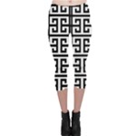 Black white Greek Key Capri Leggings 