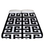 Black white Greek Key Fitted Sheet (Queen Size)