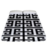 Black white Greek Key Fitted Sheet (King Size)