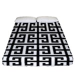 Black white Greek Key Fitted Sheet (California King Size)