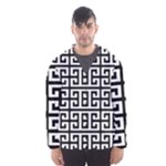 Black white Greek Key Hooded Wind Breaker (Men)