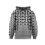 Black white Greek Key Kids  Pullover Hoodie