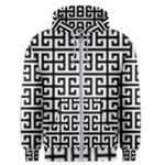 Black white Greek Key Men s Zipper Hoodie