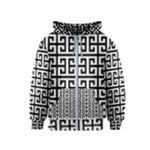 Black white Greek Key Kids  Zipper Hoodie