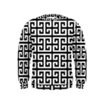 Black white Greek Key Kids  Sweatshirt