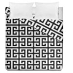 Black white Greek Key Duvet Cover Double Side (Queen Size)