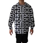 Black white Greek Key Hooded Wind Breaker (Kids)