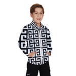 Black white Greek Key Wind Breaker (Kids)