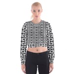 Black white Greek Key Cropped Sweatshirt