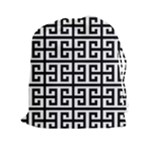 Black white Greek Key Drawstring Pouch (XXL)