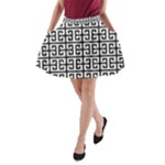 Black white Greek Key A-Line Pocket Skirt