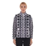 Black white Greek Key Winter Jacket