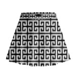 Black white Greek Key Mini Flare Skirt