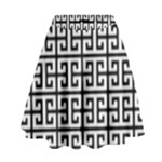 Black white Greek Key High Waist Skirt