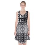 Black white Greek Key Racerback Midi Dress