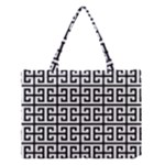 Black white Greek Key Medium Tote Bag