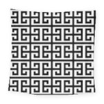 Black white Greek Key Square Tapestry (Large)