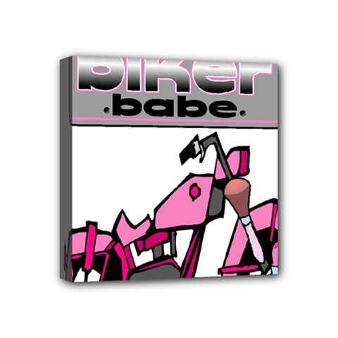 Biker Babe Mini Canvas 4  x 4  from ArtsNow.com