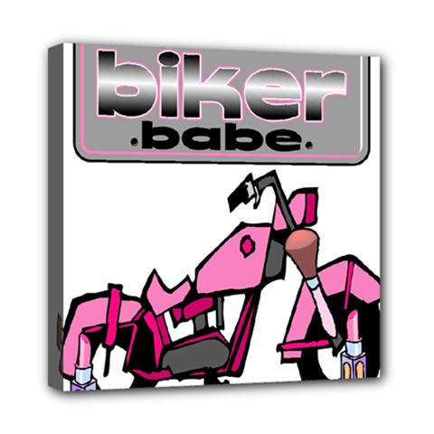 Biker Babe Mini Canvas 8  x 8  from ArtsNow.com