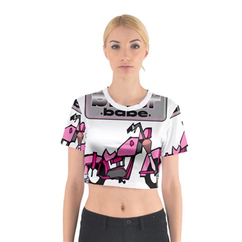 Biker Babe Cotton Crop Top from ArtsNow.com