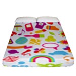 hipster kawaii  Fitted Sheet (King Size)