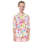 hipster kawaii  Kids  Quarter Sleeve Raglan Tee