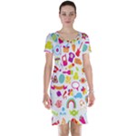 hipster kawaii  Short Sleeve Nightdress