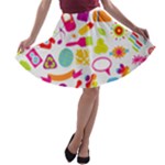 hipster kawaii  A-line Skater Skirt