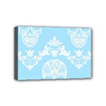 Blue Victorian Skulls Mini Canvas 6  x 4  (Stretched)