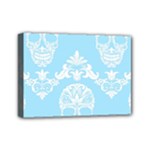 Blue Victorian Skulls Mini Canvas 7  x 5  (Stretched)