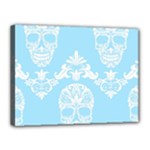 Blue Victorian Skulls Canvas 16  x 12  (Stretched)