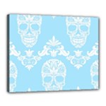 Blue Victorian Skulls Canvas 20  x 16  (Stretched)