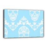 Blue Victorian Skulls Canvas 18  x 12  (Stretched)