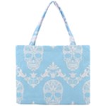 Blue Victorian Skulls Mini Tote Bag