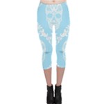 Blue Victorian Skulls Capri Leggings 