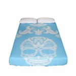 Blue Victorian Skulls Fitted Sheet (Full/ Double Size)