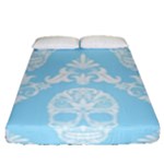 Blue Victorian Skulls Fitted Sheet (Queen Size)