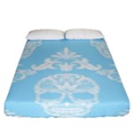 Blue Victorian Skulls Fitted Sheet (King Size)