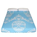 Blue Victorian Skulls Fitted Sheet (California King Size)